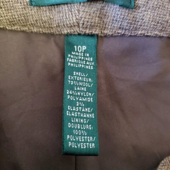 Lauren Ralph Lauren Herringbone Wool Preppy Old Money Wide Leg Flare Trousers 10 - Picture 4 of 8